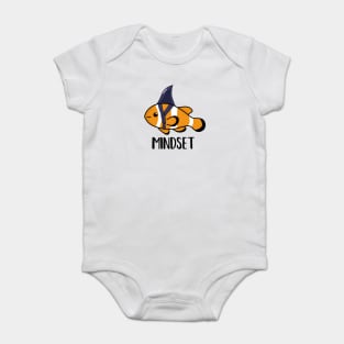 Motivational, Mindset is Everything Goldfish Shark Funny Baby Bodysuit